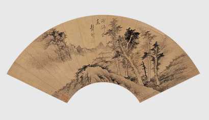 龚贤（款） 山水 扇面
